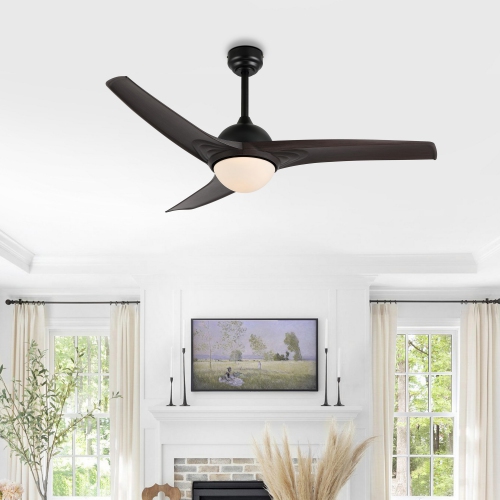 Sully Contemporary Industrial Iron/Plastic Integrated LED Ceiling Fan