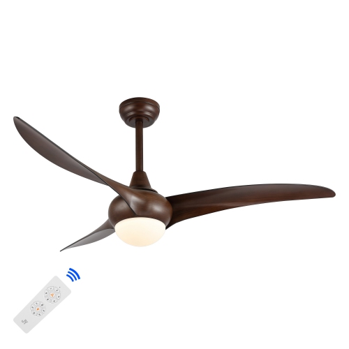 Aviator Coastal Vintage Iron/Plastic Retro Swirl Integrated LED Ceiling Fan