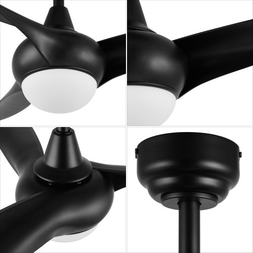 Aviator Coastal Vintage Iron/Plastic Retro Swirl Integrated LED Ceiling Fan