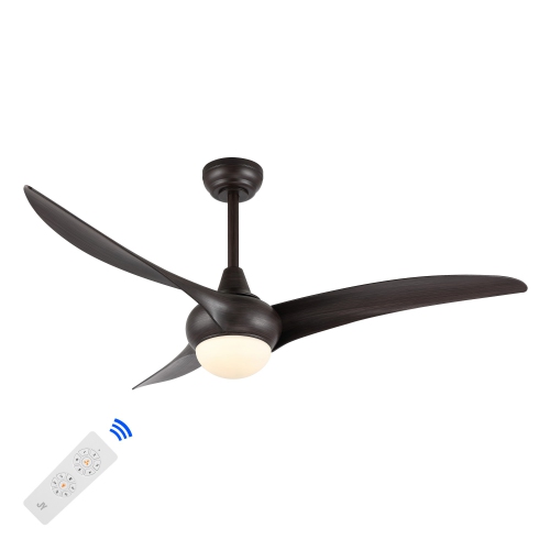 Aviator Coastal Vintage Iron/Plastic Retro Swirl Integrated LED Ceiling Fan