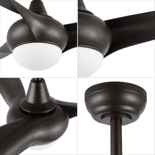 Aviator Coastal Vintage Iron/Plastic Retro Swirl Integrated LED Ceiling Fan