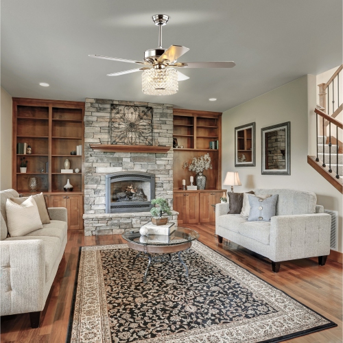 Brandy Crystal Prism Drum LED Ceiling Fan with Remote