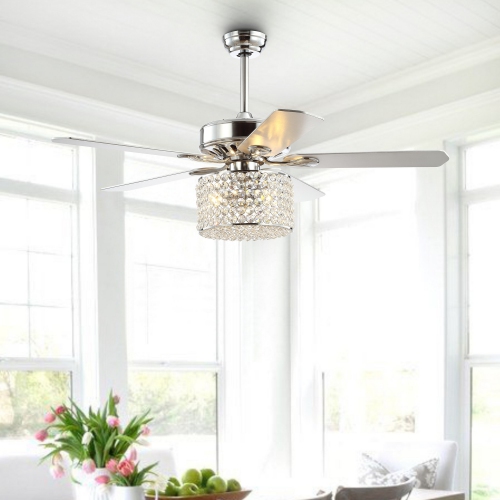 Brandy Crystal Prism Drum LED Ceiling Fan with Remote