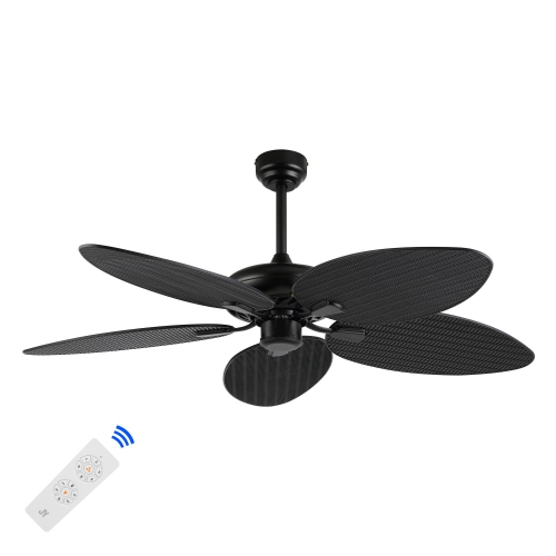 Raffles Bohemian Industrial Iron/Plastic Palm Blade Ceiling Fan