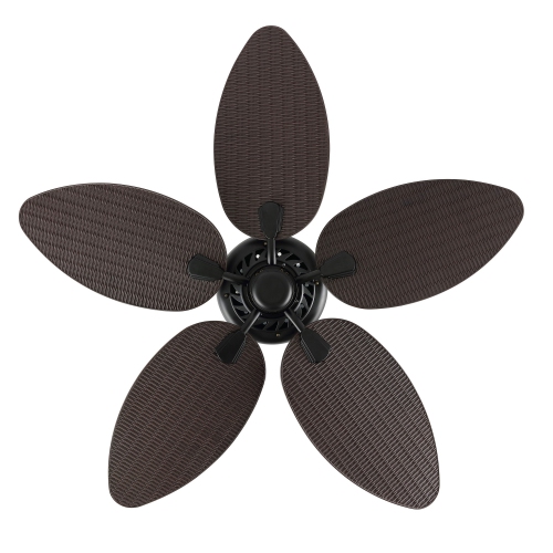Raffles Bohemian Industrial Iron/Plastic Palm Blade Ceiling Fan