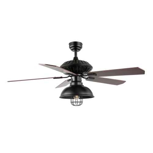 Ashton Farmhouse Industrial Iron Dome Shade LED Ceiling Fan with Remote