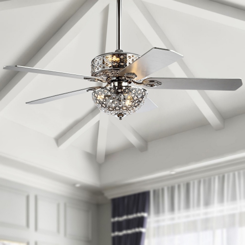 Zara Filigree Metal/Wood LED Ceiling Fan
