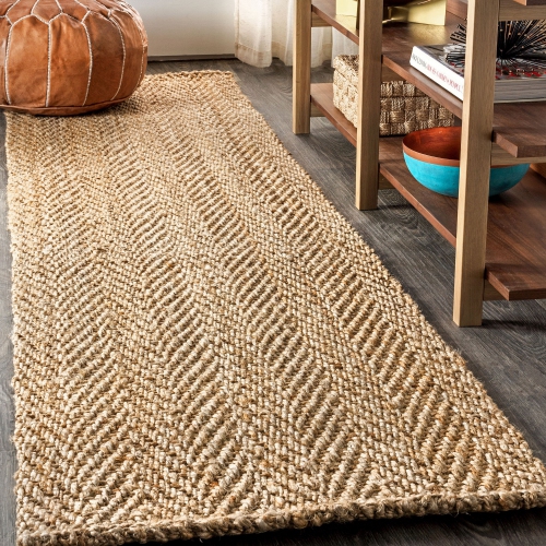 Espina Hand Woven Herringbone Chunky Jute Area Rug