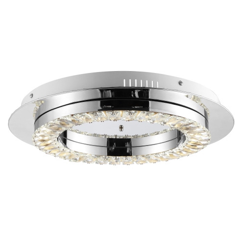 JONATHAN Y  Cristal Integrated Ironcrystal Glam Led Flush Mount