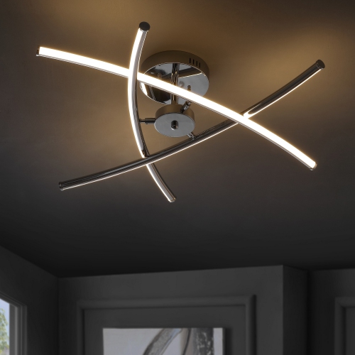 Crucis Modern Metal Integrated LED Semi Flush Mount