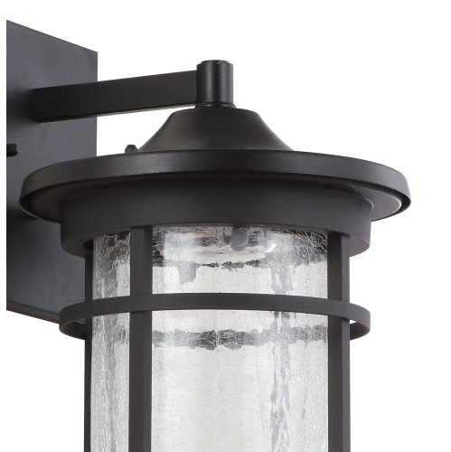 Campo Outdoor Wall Lantern Crackled Glassmetal Integrated LED Wall Sconce