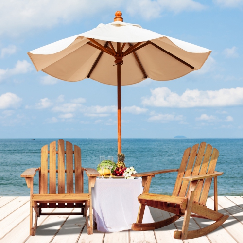 Kiawah Outdoor Patio Classic Acacia Adirondack Rocking Chair