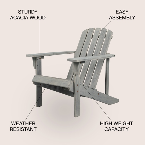 Westport Outdoor Patio Traditional Acacia Adirondack Chair