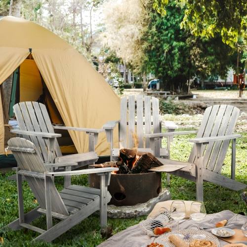 Westport Outdoor Patio Traditional Acacia Adirondack Chair
