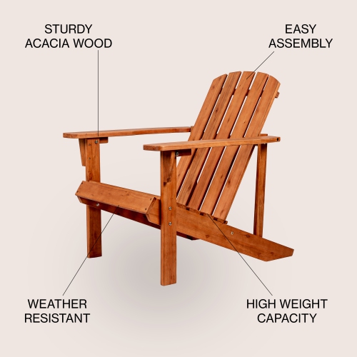 Westport Outdoor Patio Traditional Acacia Adirondack Chair