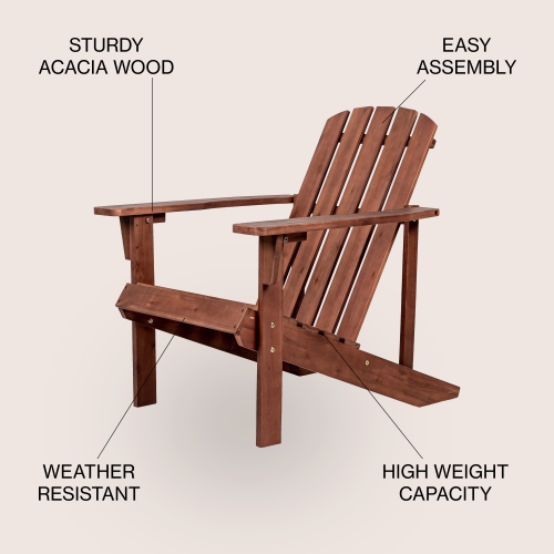 Westport Outdoor Patio Traditional Acacia Adirondack Chair