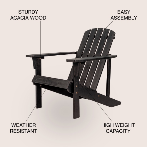 Westport Outdoor Patio Traditional Acacia Adirondack Chair