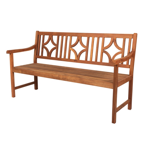 JONATHAN Y  Sloane Ogee Diamond Back Acacia Wood Outdoor Garden Patio Bench