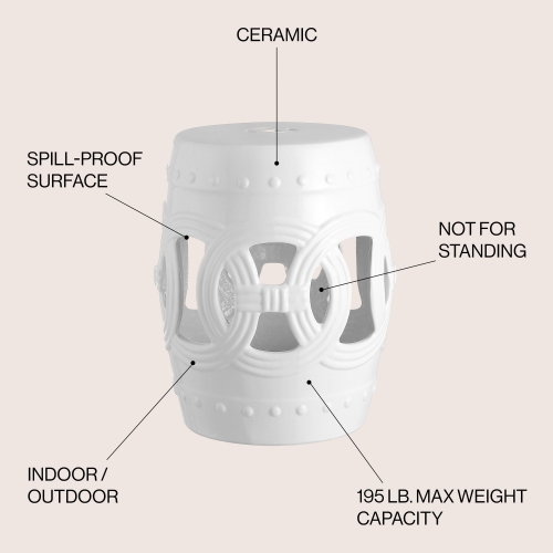 Lucky Coins Chinese Ceramic Drum Garden Stool
