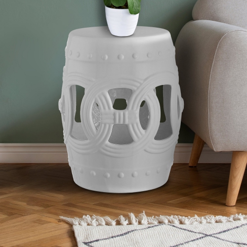 Lucky Coins Chinese Ceramic Drum Garden Stool