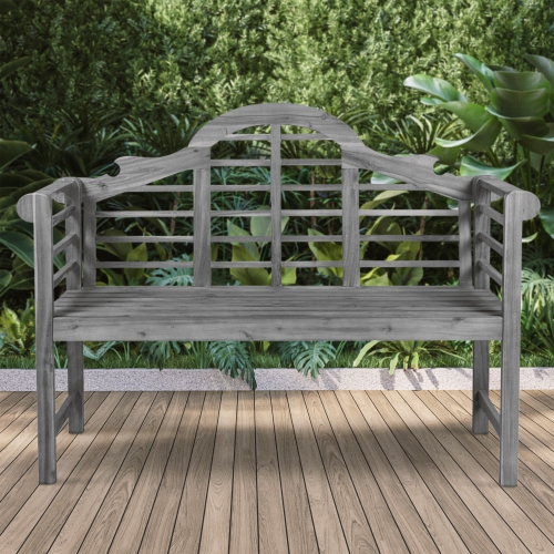 Lutyens Arched Acacia Wood Outdoor Garden Patio Bench