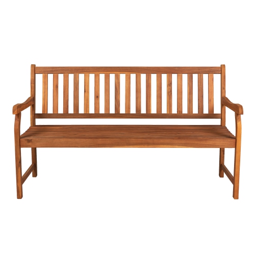 Laurel Slat Back Acacia Wood Outdoor Garden Patio Bench