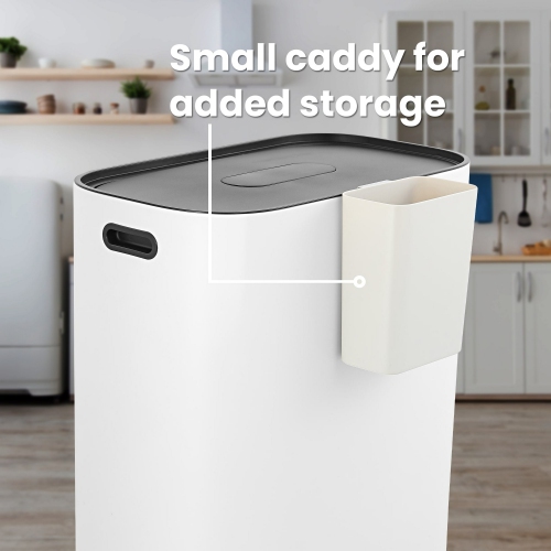 Beni Kitchen Trash/Recycling Double-Bucket Step-Open Trash Can with Liners