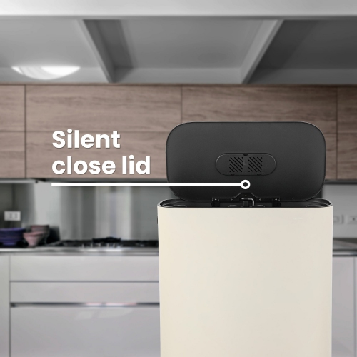 Beni Kitchen Trash/Recycling Double-Bucket Step-Open Trash Can with Liners