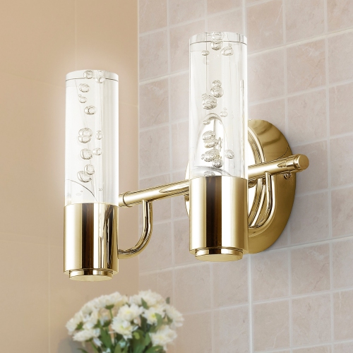 Applique de salle de bain moderne Bolha Minimalist à bulles en acrylique et à DEL intégrées au fer