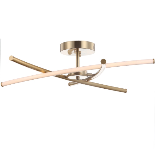 JONATHAN Y  Crucis Modern Metal Integrated Led Semi Flush Mount