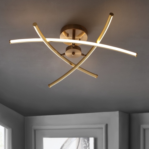 Crucis Modern Metal Integrated LED Semi Flush Mount