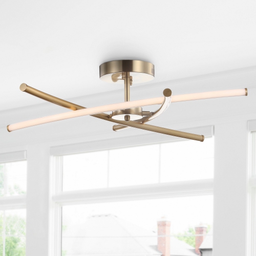 Crucis Modern Metal Integrated LED Semi Flush Mount