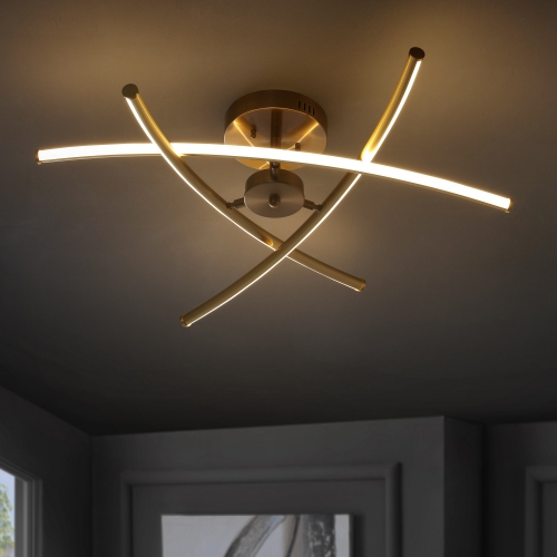 Crucis Modern Metal Integrated LED Semi Flush Mount