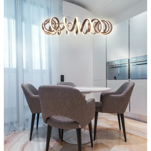 Cursive Adjustable Spiral Integrated LED Metal Chandelier Ceiling Light