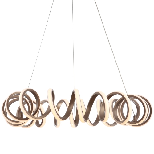 Cursive Adjustable Spiral Integrated LED Metal Chandelier Ceiling Light
