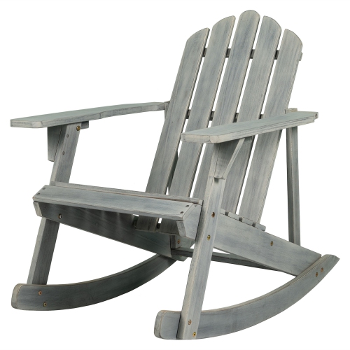 JONATHAN Y  Kiawah Outdoor Patio Classic Acacia Adirondack Rocking Chair