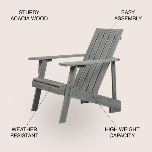 Irving Outdoor Patio Modern Acacia Wood Adirondack Chair
