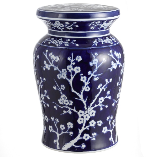 JONATHAN Y  Cherry Blossom Ceramic Garden Stool