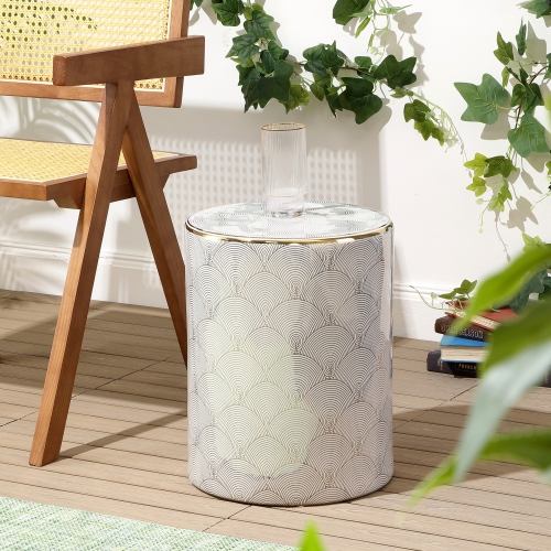 Fish Scale Modern Ceramic Garden Stool