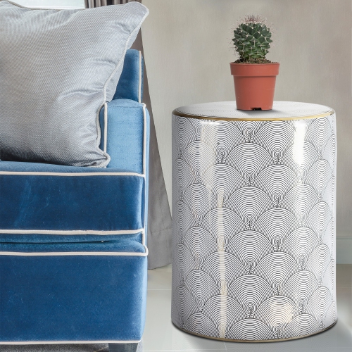 Fish Scale Modern Ceramic Garden Stool