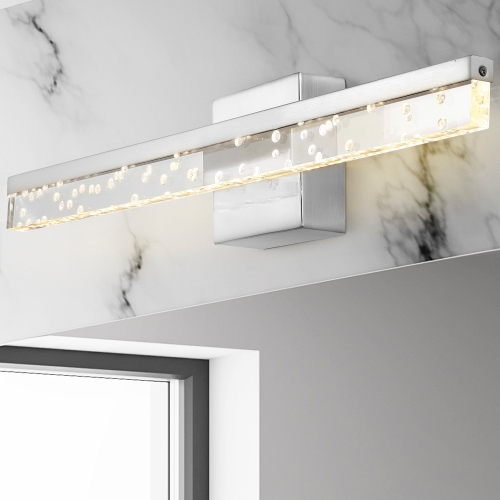Mario Modern Contemporary Iron/Seeded Acrylic Integrated LED Vanity Light