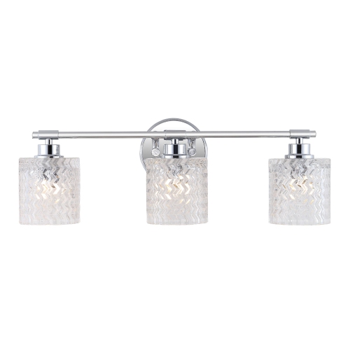 JONATHAN Y  Spaulding Vintage Ironchevron Pattern Glass Farmhouse Cottage Led Vanity Light