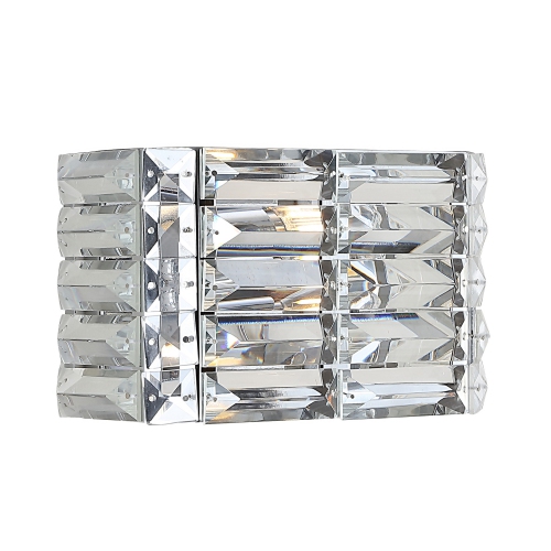 Evelyn Crystal Rectangle Ironcrystal Glam Modern LED Vanity Light