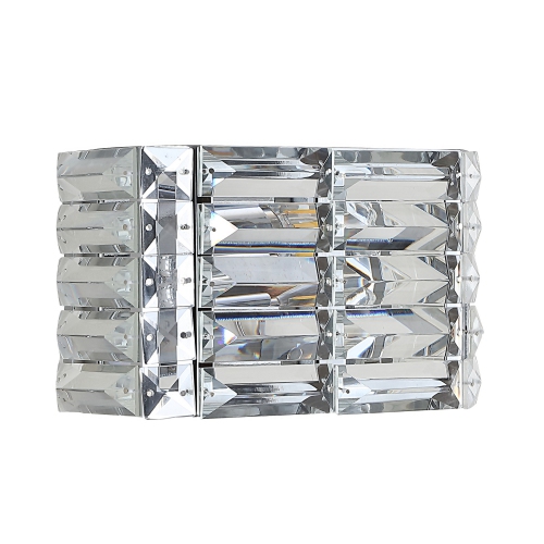 Evelyn Crystal Rectangle Ironcrystal Glam Modern LED Vanity Light