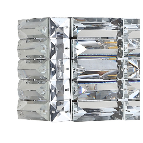 Evelyn Crystal Rectangle Ironcrystal Glam Modern LED Vanity Light