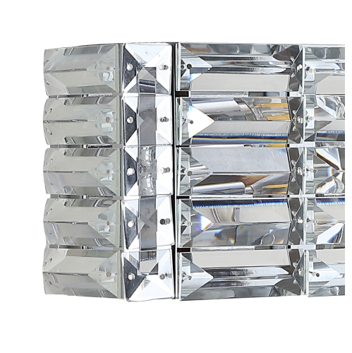 Evelyn Crystal Rectangle Ironcrystal Glam Modern LED Vanity Light