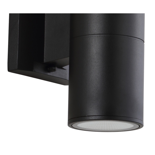 Duo Modern Midcentury Cylinder Outdoor Metal/Glass Integrated LED Wall Sconce