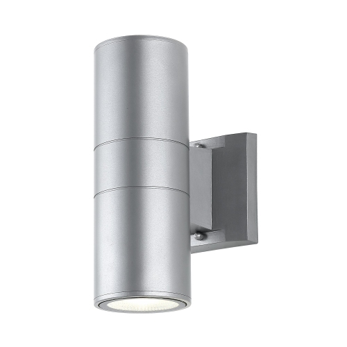 Duo Modern Midcentury Cylinder Outdoor Metal/Glass Integrated LED Wall Sconce