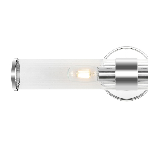 Cecil Tall Cylinder Ironstriped Glass Modern Mid Century LED Vanity