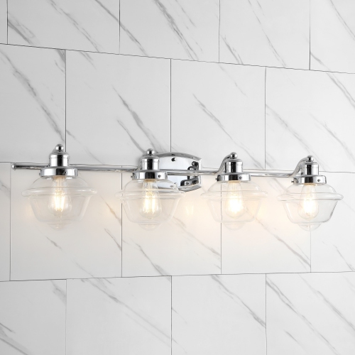 Orleans Iron/Glass Schoolhouse LED Vanity Light